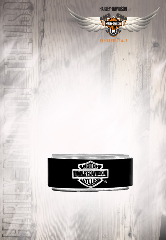 Anello Uomo Harley-Davidson Bar & Shield Black Steel Band Ring